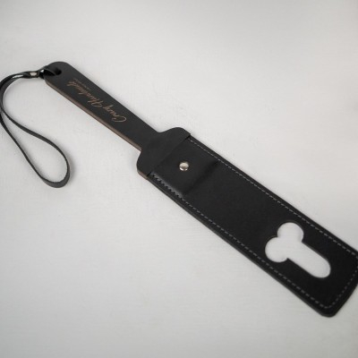 Паддл фаллос "Crazy Handmade" кожа, черный 